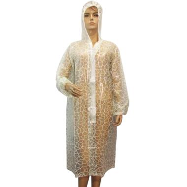 Rainy Collections Motif Mozaik Model Terusan Gamis Jas Hujan Transparan Semua Ukuran putih