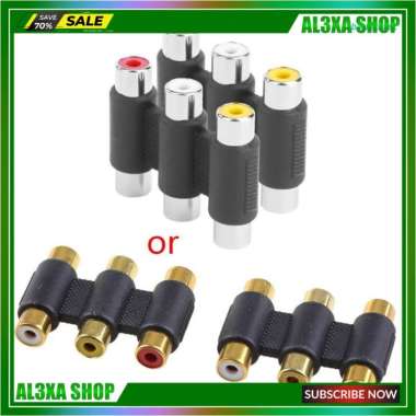 Btm Connector Av Coupler 3Rca Female To Female Adapter Socket-