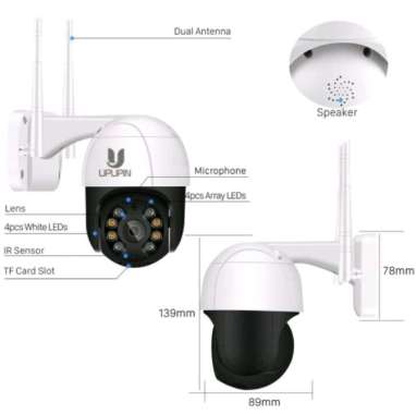 UPUPIN 3MP FULL HD Outdoor Wifi Cctv IP Camera Waterproof NVR DVR