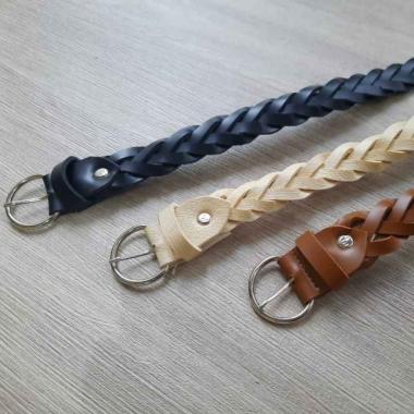 JATACC / Ikat Pinggang wanita remaja / sabuk Kepang wanita model gesper jarum / sabuk trendy dan mur