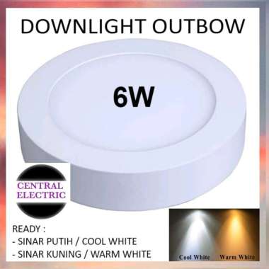 Downlight Outbow/Downlight Tempel 6watt Putih