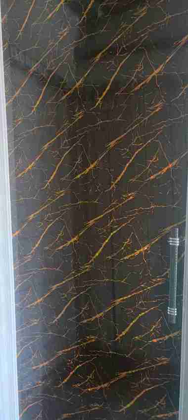 Pintu Kamar Mandi PVC Motif Marble Granit Tile Urat Emas Hitam