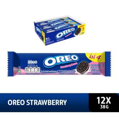 Promo Harga Oreo Biskuit Sandwich Strawberry per 12 pcs 38 gr - Blibli