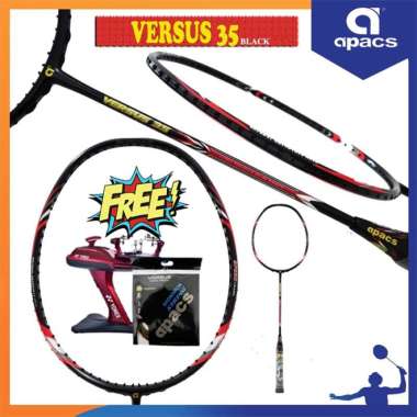 APACS VERSUS 35 RAKET BADMINTON ORIGINAL PAKET 2 BLACK