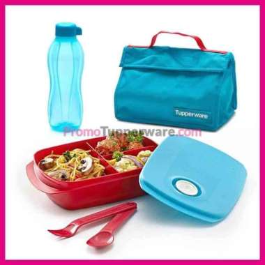 Tupperware byo lunch box set free eco bottle 500ml tempat bekal makan FREE ONGKIR