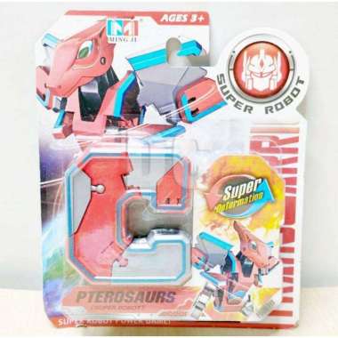 SUPER Robot Angka Abjad 607 ABCD Besar Huruf Transform Robot Dino Dinosaurus