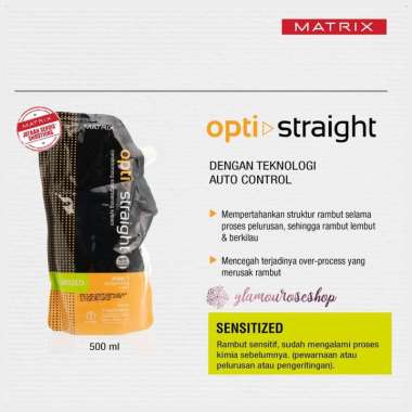 ERLU . MATRIX OPTI STRAIGHT 500ML Krim Pelurusan rebonding smoothing Step 1 SENSITIZED