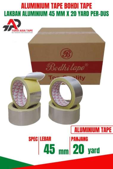 LAKBAN ALUMINIUM FOIL TAPE 45MM X 20 YARD BODHI TAPE 1 DUS ALUMUNIUM