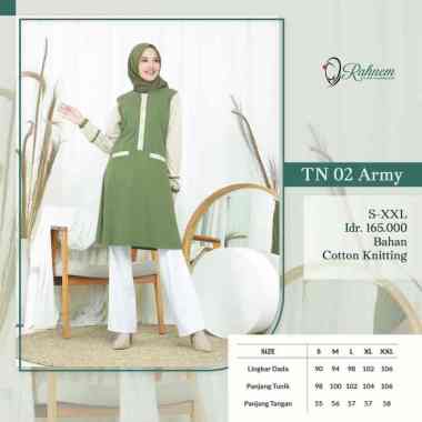 Tunik Kaos Rahnem Terbaru / TN - 02 / Fashion Muslim S HIJAU