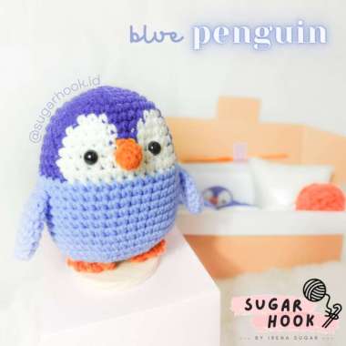 DIY Crochet Penguin Kit | Amigurumi Boneka Rajut Penguin | Sugar Hook Multicolor