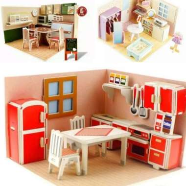 Mini 3D Doll House Puzzle / Mainan Anak Miniatur Rumah Boneka Kertas