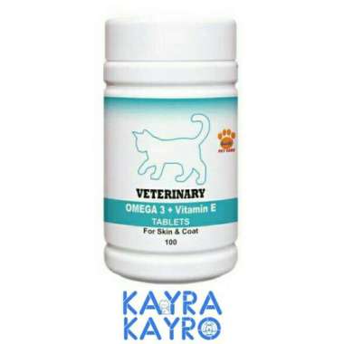 Raid-All Vet Omega 3 + Vit E Skin & Coat Cat 100 Tablet - Vitamin Kulit & Bulu Kucing