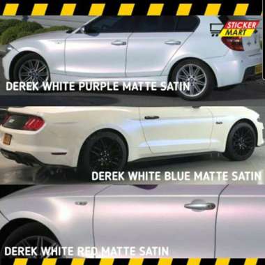 Sticker White Pearl Satin Mobil Putih Mutiara Multicolor