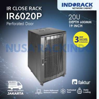 IR6020P - 20U Depth 600mm Perforated Door 19Inch - INDORACK