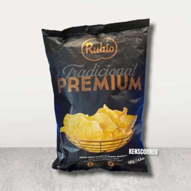 Rubio Traditional Premium / Kripik Kentang Vegan / Kripik Kentang Gluten Free Import 40 Gram