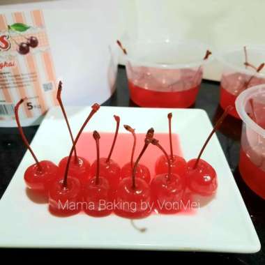 Cherry Ceri Tangkai Batang Topping Hiasan Kue Cake Black Forest 20