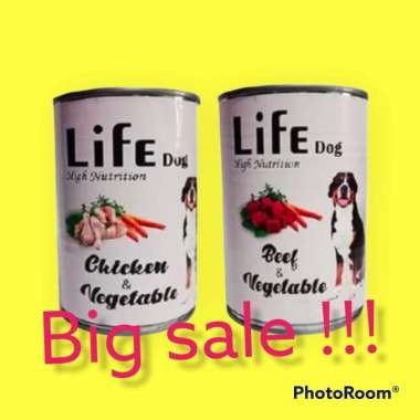 life dog food kalengan 400grm makanan basah all varian lamb