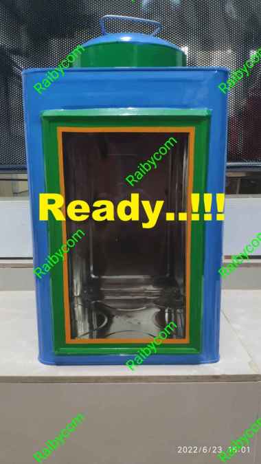 Kaleng Kerupuk Jadul Warung Blek Toples Kaca Krupuk Putih Besar 23 x 35 Cm