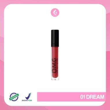 OMG Oh My Glam Matte Kiss Lip Cream 3.5g ( lipstick lipstik lipcream ) 01 Dreamy