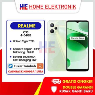Realme C35 4/64GB Garansi Resmi 12 Bulan Glowing Black