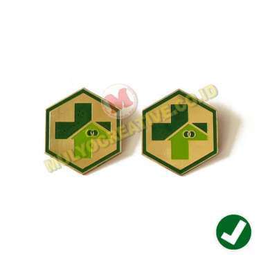 Lencana Pin Bahan Logam Kuningan – Bros Pin Logo Puskesmas Mulyocreative