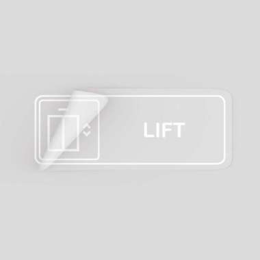 Lift Sticker - Stiker Penanda Lift - Wall Sticker - Lift - Stiker Putih