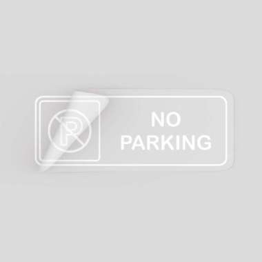No Parking Sticker - Stiker Dilarang Parkir - Stiker Dinding - Sticker Putih