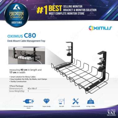 Desk Mount Cable Management Tray Oximus C80