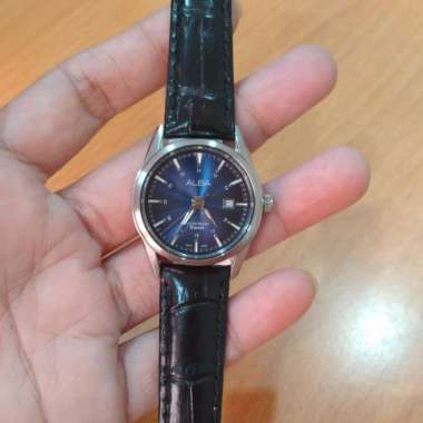 Jam Tangan Kulit Wanita ALBA AH7AM5 AH7AM5X1 Silver Blue Original