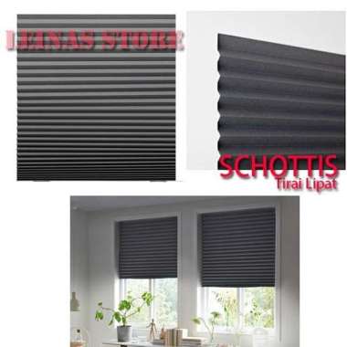 Tirai Lipat Minimalis Langsung Tempel / Vertical Blind Abu abu Tua
