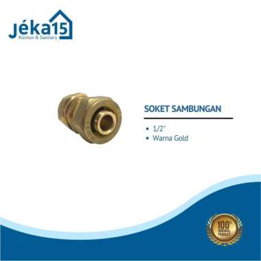 Socket sambungan 1/2 inch//Kuningan//Fitting Pipa Air Panas