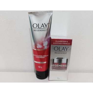 Paket OLAY Regenerist Microsculpting Day Cream 10gr + Revitalising Cream Cleanser 100gr- OLAY ANTI A