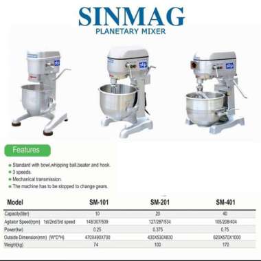 Sinmag Mixer Roti 40 liter Premium DM-401