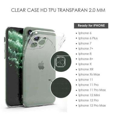Clear Case iPhone 6 7 8 Plus X XS XR Casing Soft TPU Transparan Bening IP 7/8