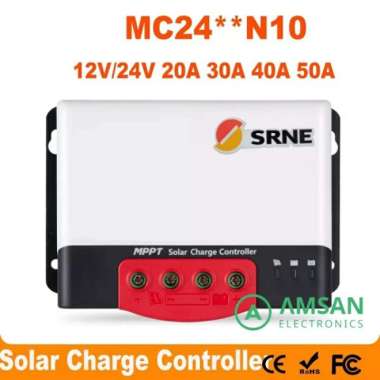 SRNE MPPT 20A 30A 40A 50A Solar Charge Controller SCC MC24**N10 30A