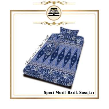 Sprei Microtex Satu Set 30 CM Motif Batik Indonesia / Semua Usia Batik Songet 90 x 200