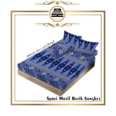 Sprei Microtex Satu Set 30 CM Motif Batik Indonesia / Semua Usia Kupu Bali 180 x 200