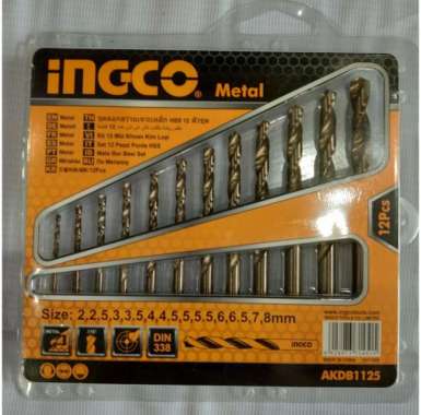 Mata Bor Besi Set 12 PCS INGCO tipe AKDB1125