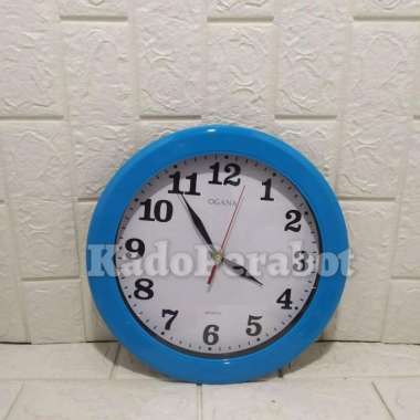 jam dinding polos ogana - jam dinding ruangan- jam dinding kamar polos Biru Muda