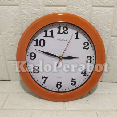 jam dinding polos ogana - jam dinding ruangan- jam dinding kamar polos Orange