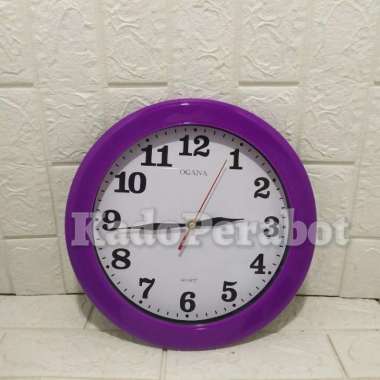 jam dinding polos ogana - jam dinding ruangan- jam dinding kamar polos Ungu