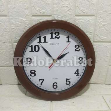 jam dinding polos ogana - jam dinding ruangan- jam dinding kamar polos Cokelat