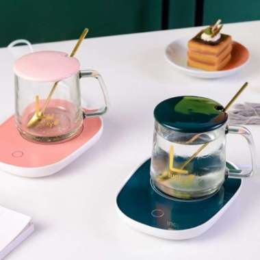 gelas penghangat mug elektrik set keramik hampers gift cangkir pink Warna