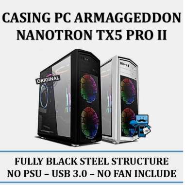 Casing PC Armaggeddon Nanotron T5X Pro II - No PSU Hitam