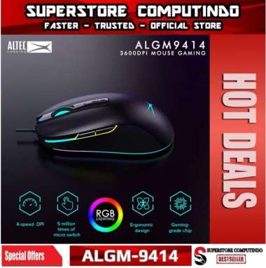 Mouse Gaming Altec Lansing ALGM-9414 RGB 3600 DPI - ALTEC ALGM9414
