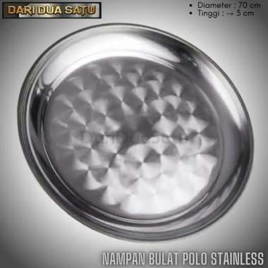 Nampan Baki Bulat Stainless Polo 70 cm