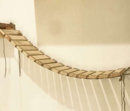 OEM Jembatan gantung kayu untuk main kucing menempel di dinding cat condo