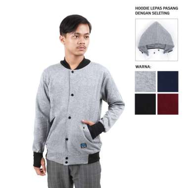 Elfs Active - Vanko 2in1 Varsity Hoodie Fleece Jacket Abu Muda XL