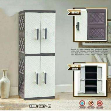 LEMARI PLASTIK ANAK 4 SUSU LEMARI BABY AKAKO+KUNCI LA2P-GC LA2P POLOS