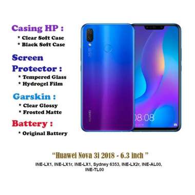 Huawei Nova 3i 2018 - 6.3 inch - Case - Screen Protector - Battery - Dll Battery